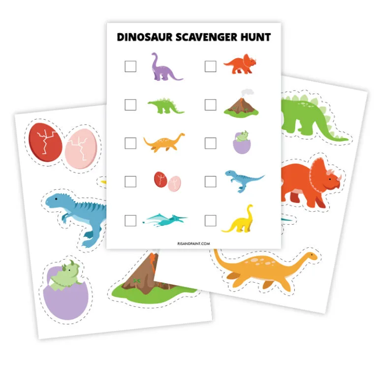 Indoor Dinosaur Scavenger Hunt